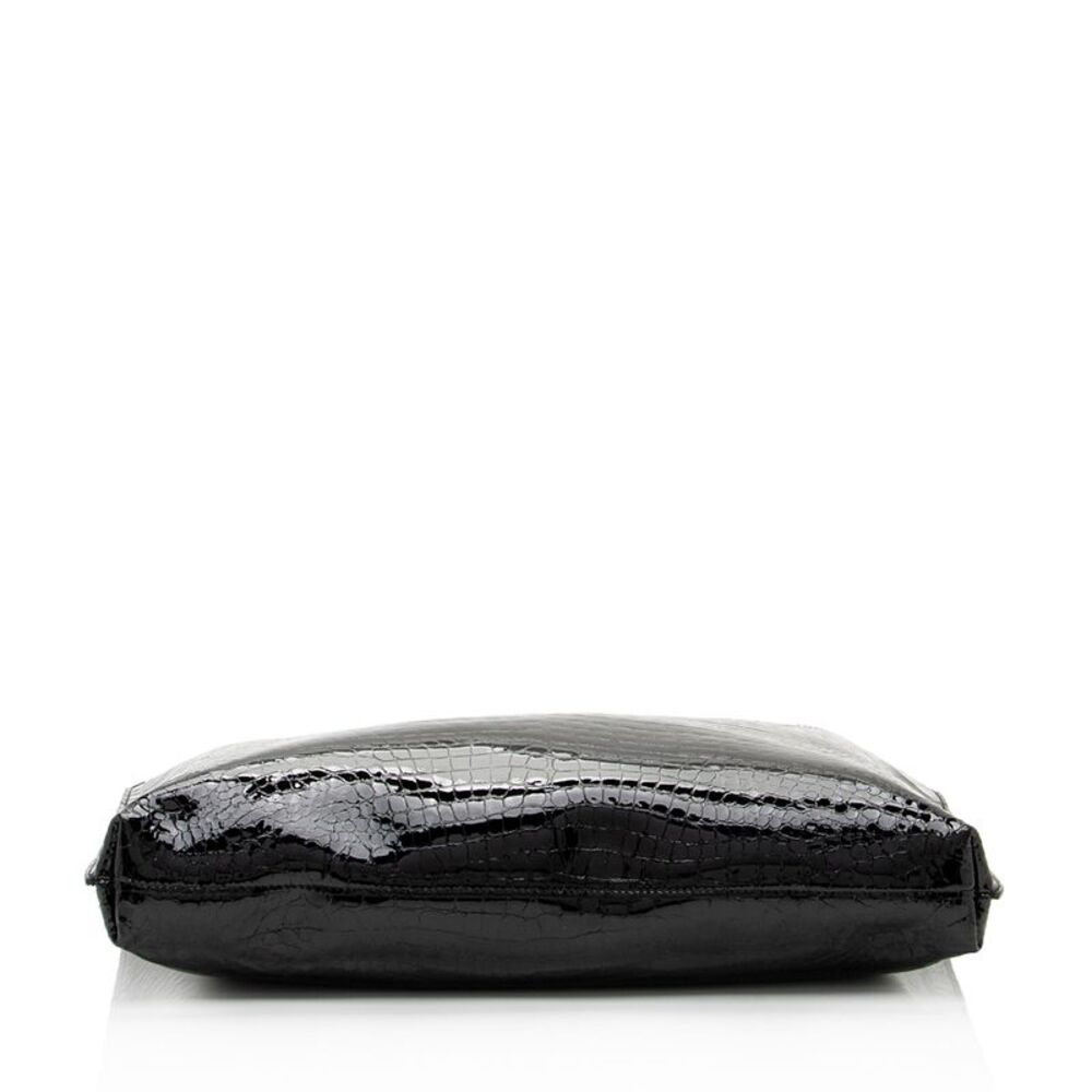 Saint Laurent Patent Croc Embossed Leather Suzanne Medium Hobo - Picture 4 of 14